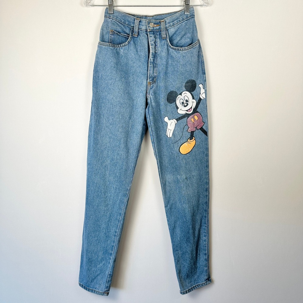 Vintage Johnny Jeans Light Wash Denim Jeans‎ Womens 5 Disney Mickey Mouse Retro